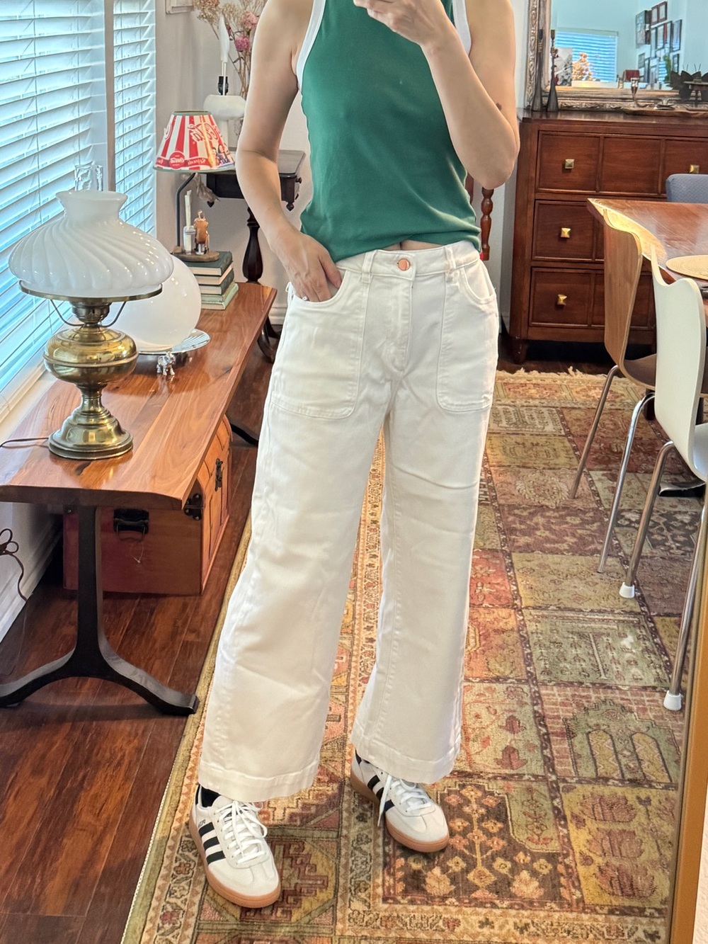 DL1961 High-Rise Wide-Leg Jeans in Off-White Size 28